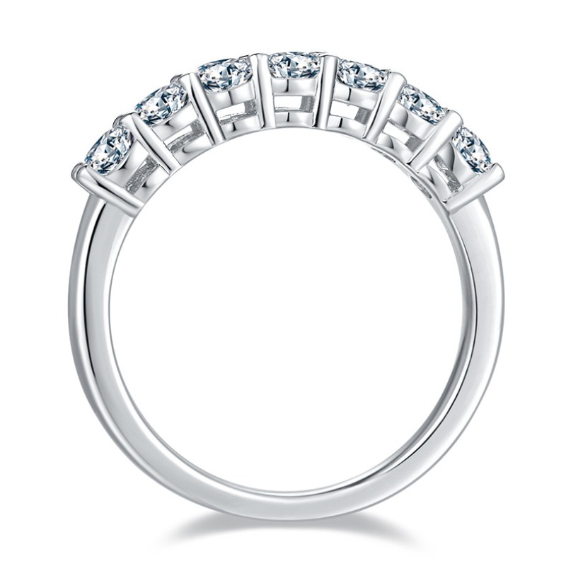 Women's 18K Gold Plated Moissanite Row Ring, Elegant Gift